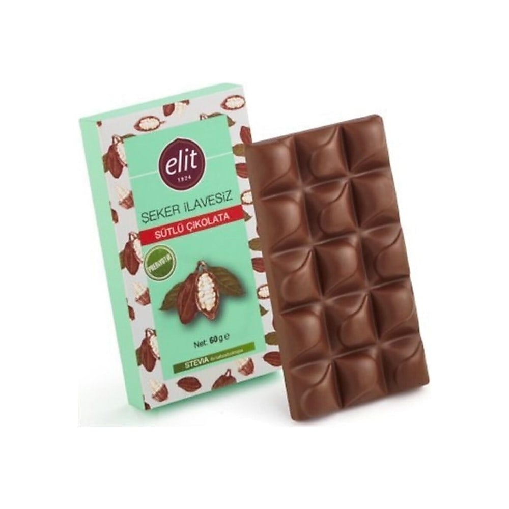 ELİT PREBİYOTİK ŞEKER İLAVESİZ SÜTLÜ ÇİKOLATA 60GR