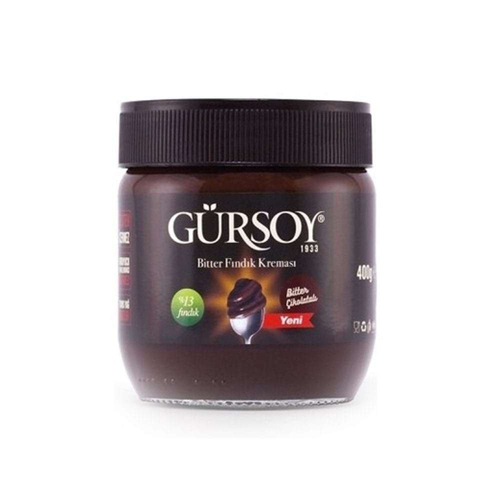 GÜRSOY BİTTER ÇİKOLATALI KAKAOLU FINDIK KREMASI 400 GR