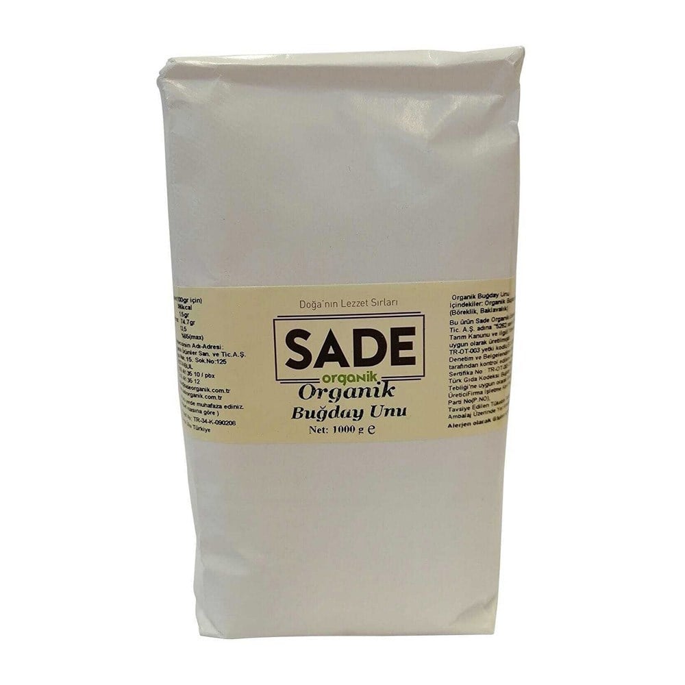 SADE ORGANİK BEYAZ UN 1000 GR