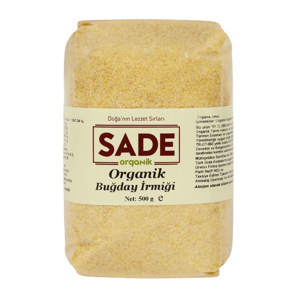 SADE ORGANİK BUĞDAY İRMİĞİ 500 GR