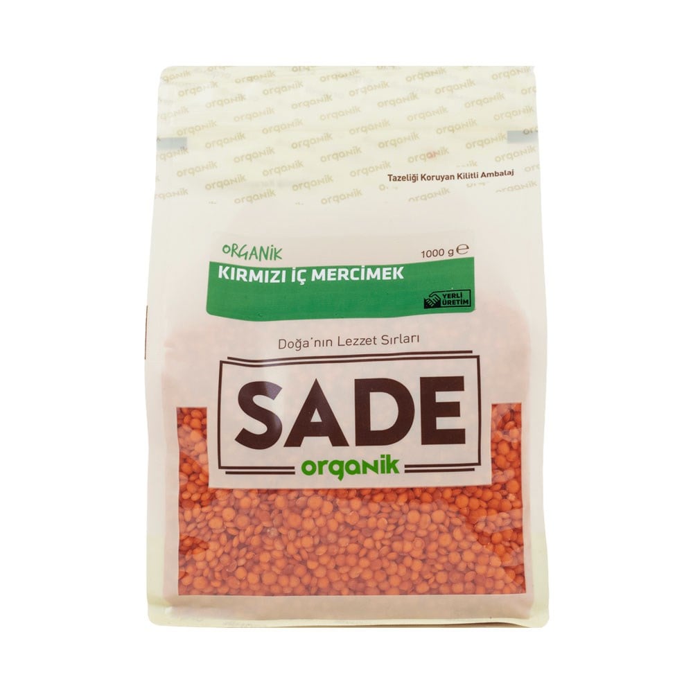 SADE ORGANİK KIRMIZI MERCİMEK 1 KG