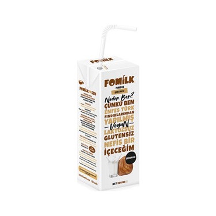 FOMILK FINDIK SÜTÜ ŞEKERSİZ 200 ML