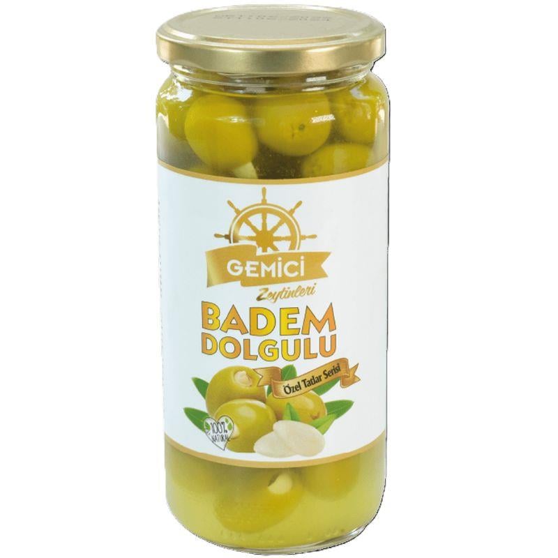 GEMİCİ BADEM DOLGULU YEŞİL ZEYTİN 615 GR