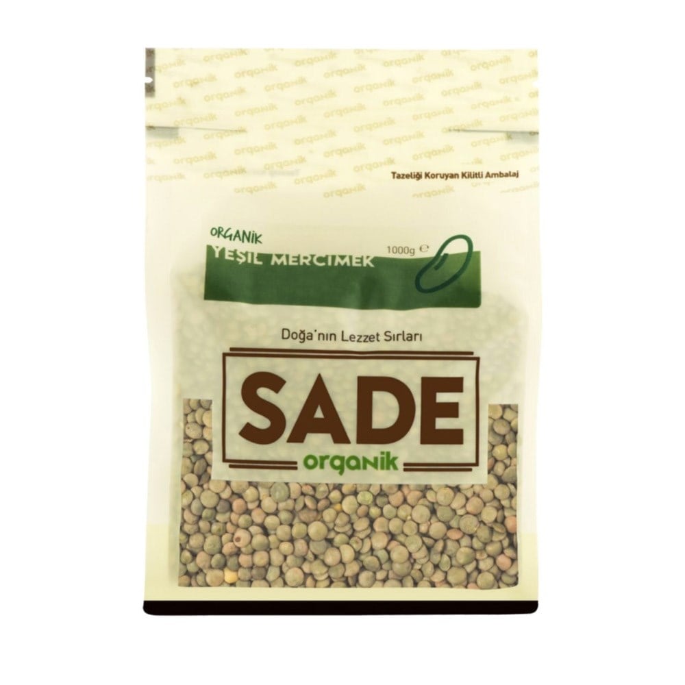 SADE ORGANİK YEŞİL MERCİMEK 1 KG