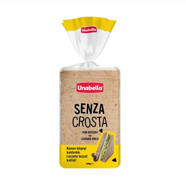 UNABELLA SENZA CROSTA TAM BUĞDAY VE ÇAVDAR UNLU EKMEK 500 GR