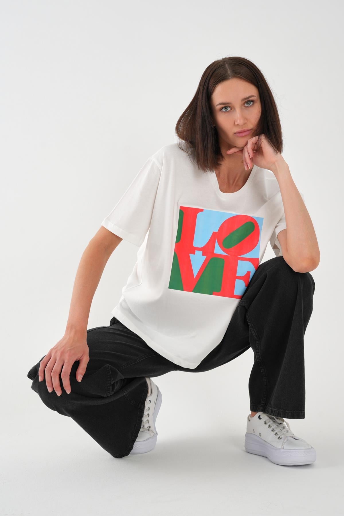 ALEXANDERGARDI Baskılı Basic Kadın T-shirt