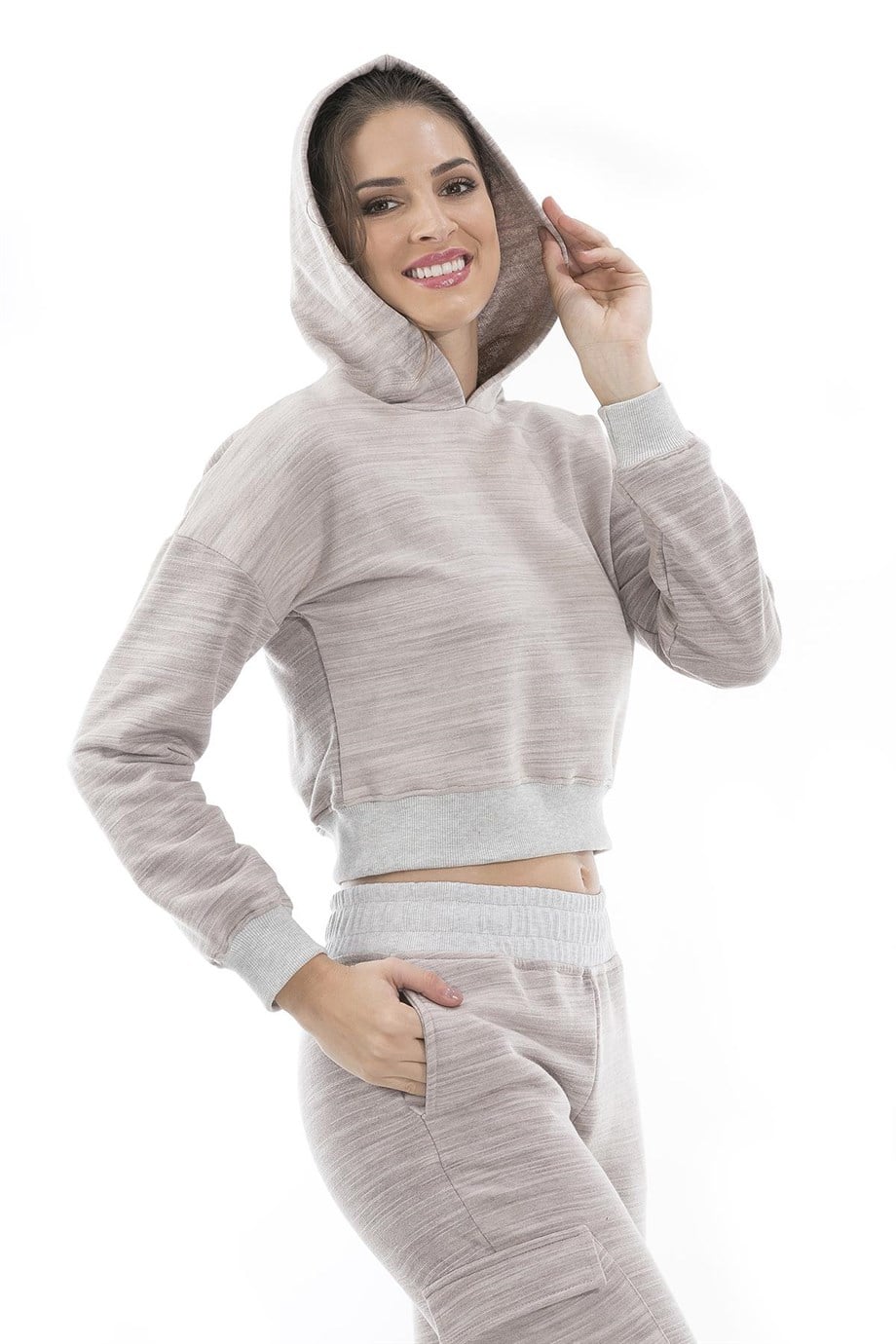 ALEXANDERGARDI BATİK DESENLİ KAPÜŞONLU SWEATSHIRT, KREM (B20-166705)