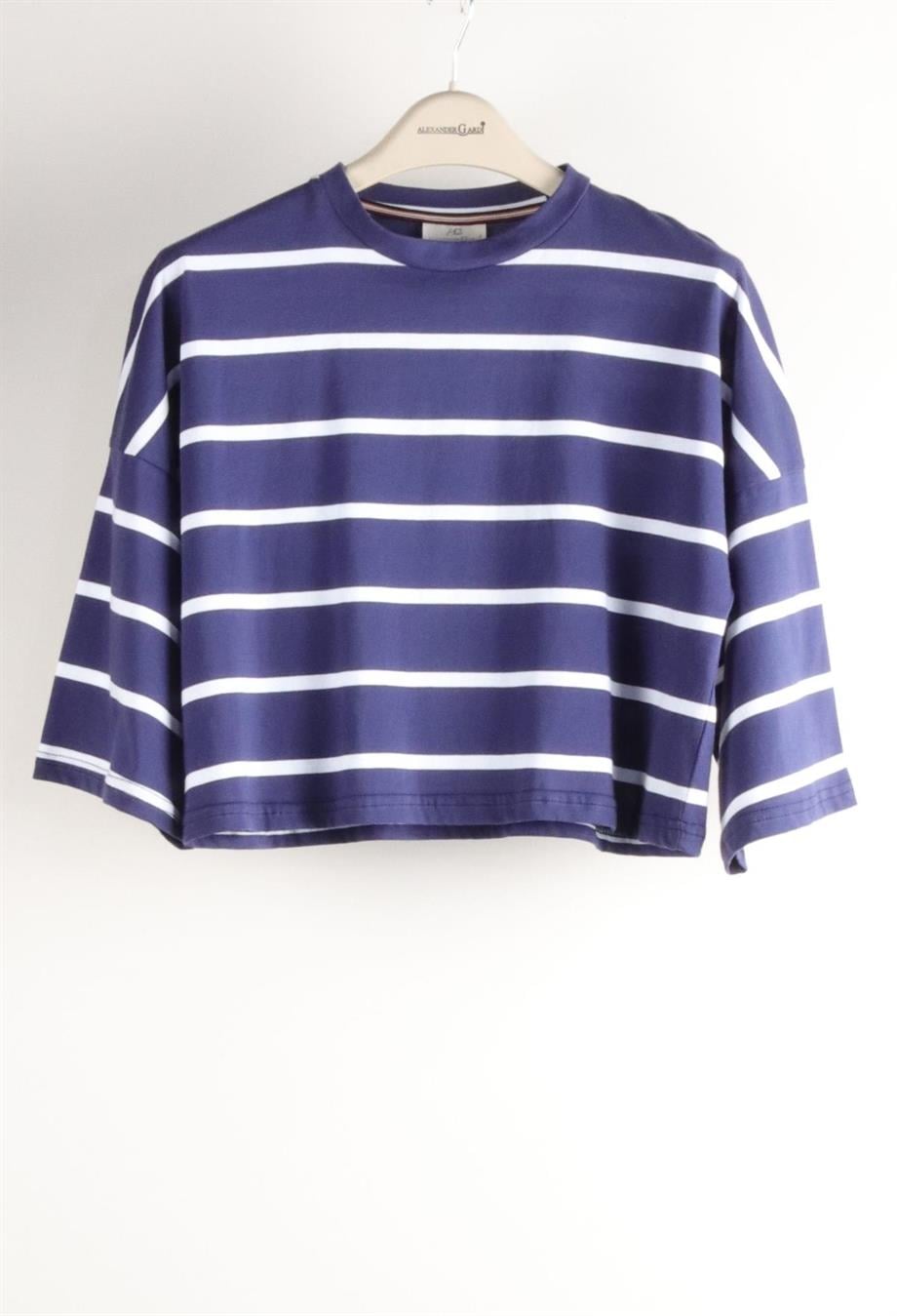 ALEXANDERGARDI ÇİZGİLİ CROP T-SHİRT (B23-00151)