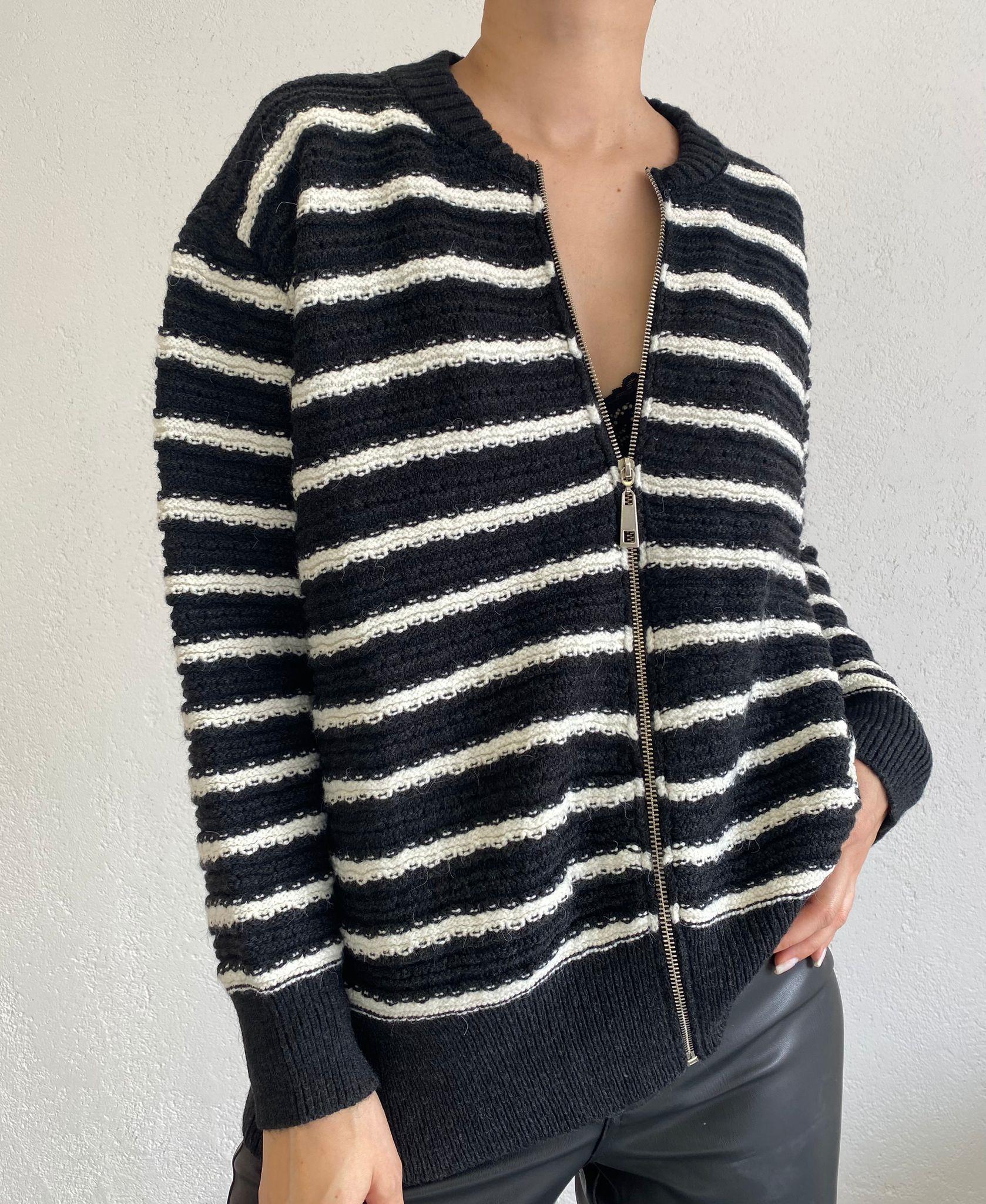 ALEXANDERGARDI ÇİZGİLİ FERMUARLI HIRKA