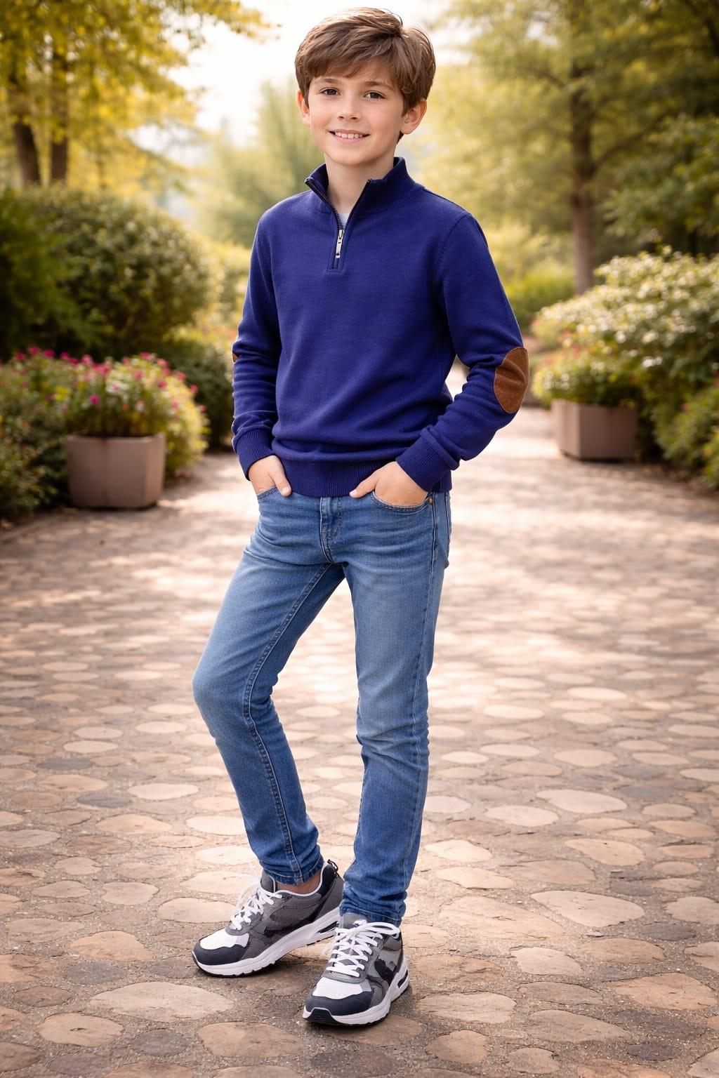 ALEXANDERGARDI DİK YAKA FERMUARLI ERKEK ÇOCUK KAZAK