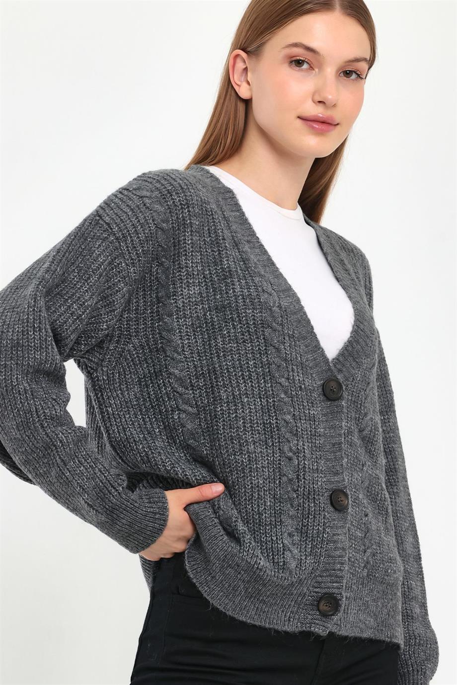 ALEXANDERGARDI DÜĞMELİ ÖRME TRİKO HIRKA (B23-5801)