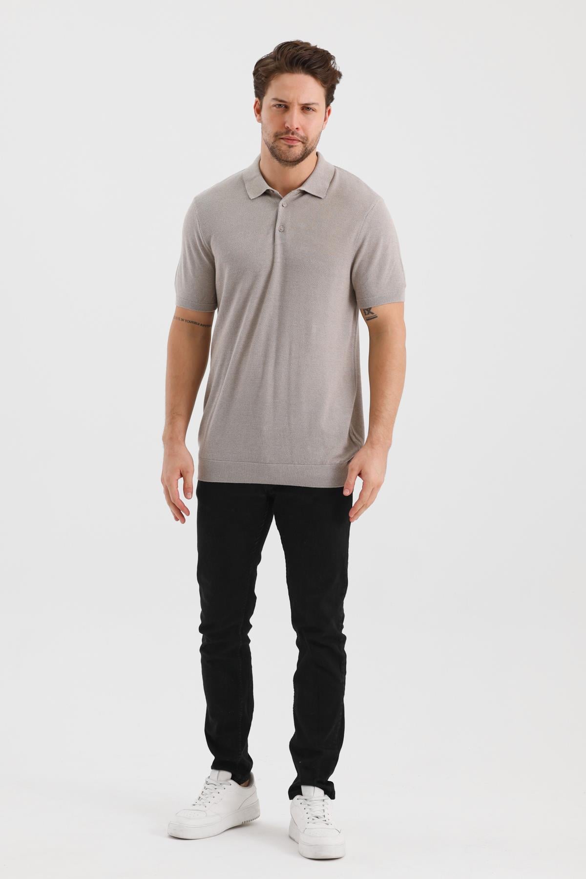 ALEXANDERGARDI DÜĞMELİ POLO YAKA REGULAR FİT T-SHIRT (E24-EZE-26)