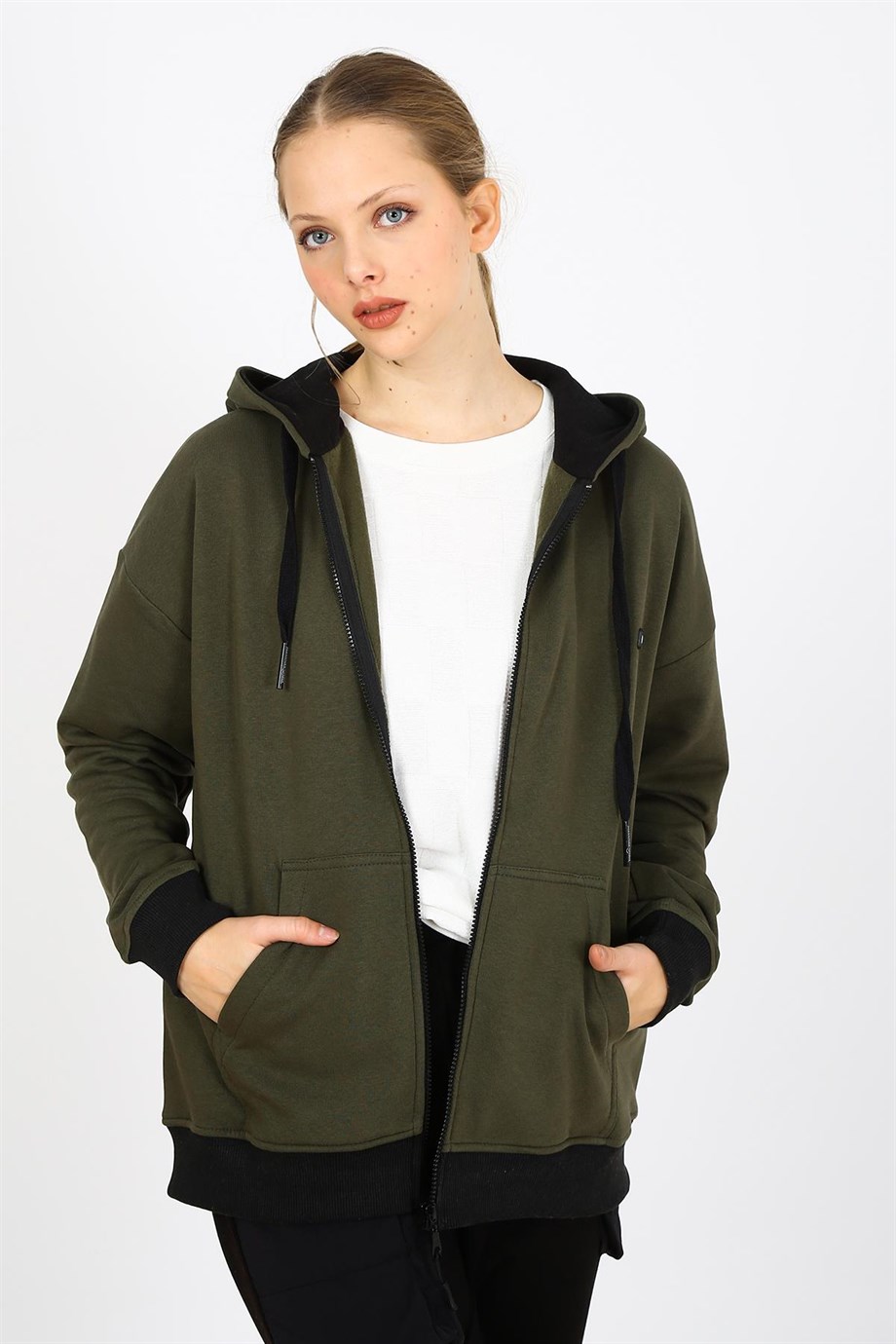 ALEXANDERGARDI FERMUARLI KAPÜŞONLU SWEATSHİRT (UN-501403)