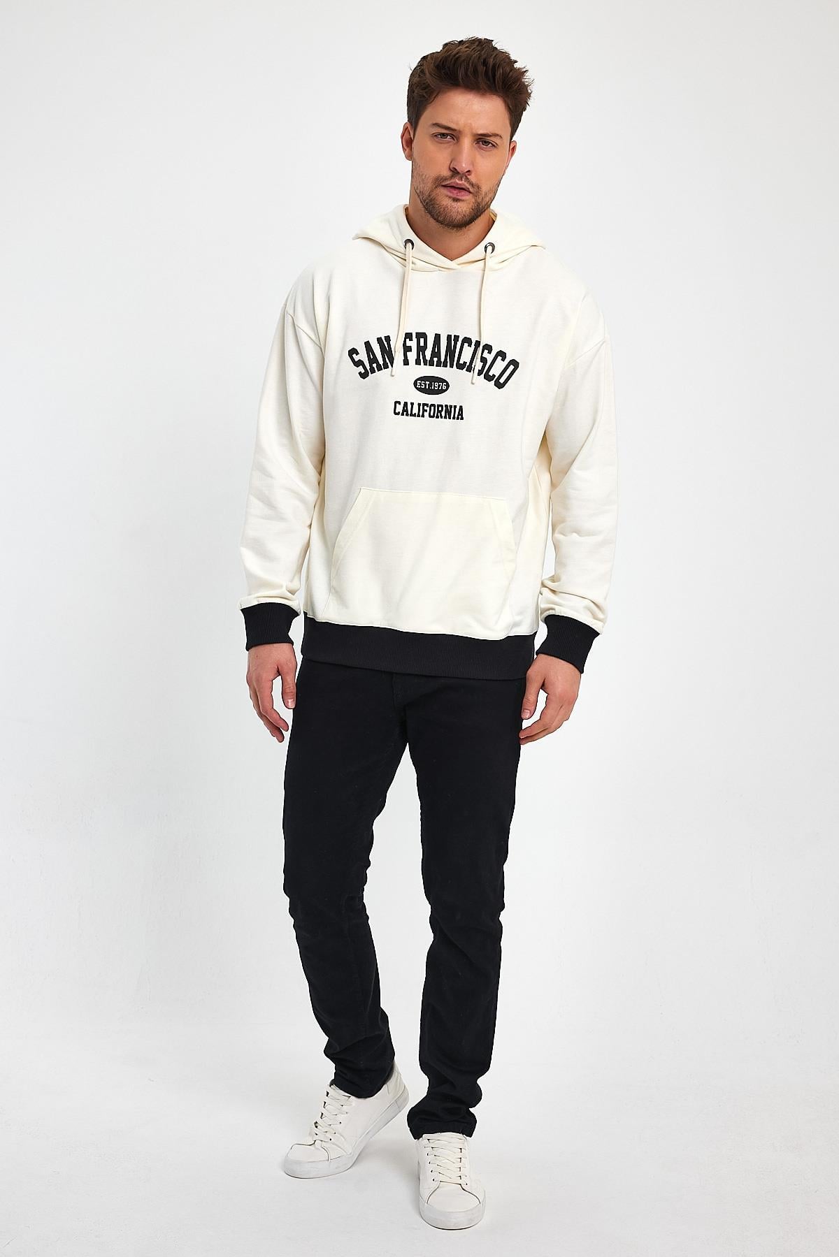 ALEXANDERGARDI KAPÜŞONLU BASKILI SWEATSHIRT (UN-757A06)