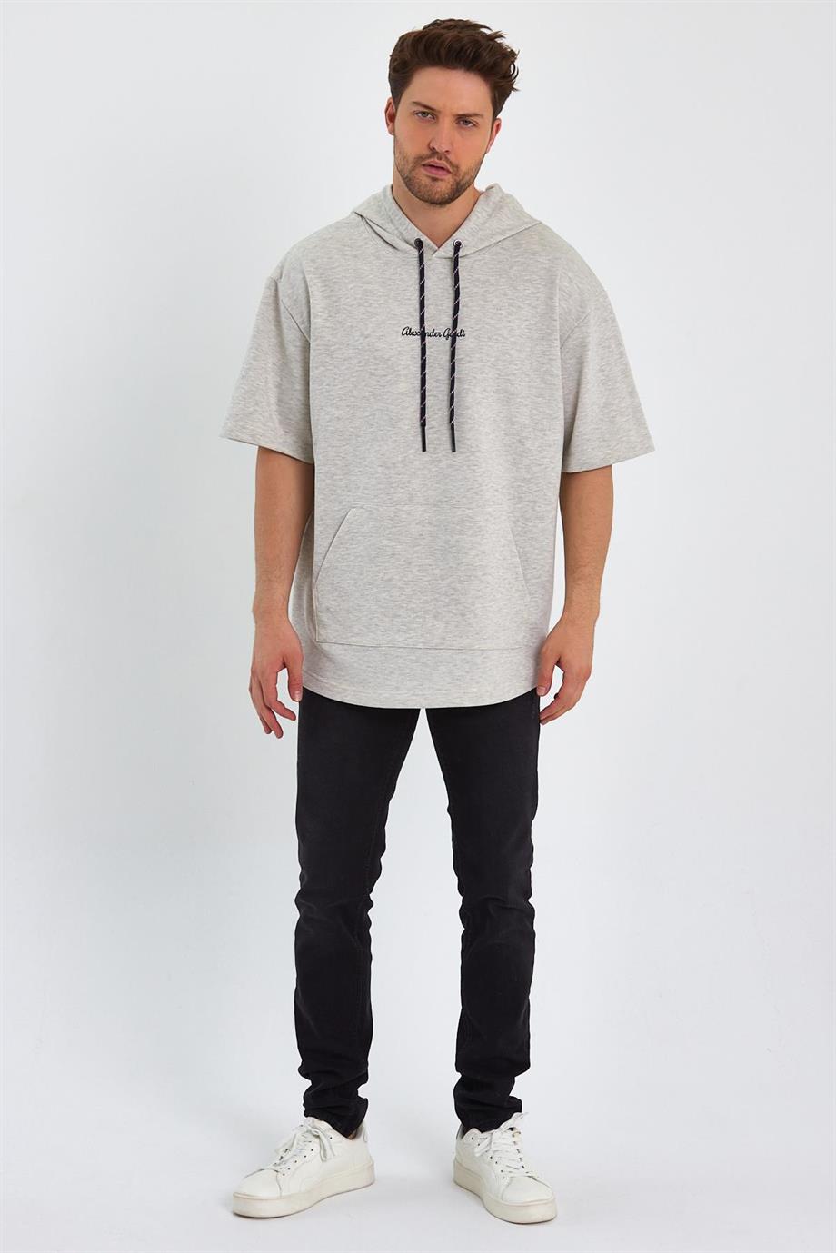 ALEXANDERGARDİ KAPÜŞONLU OVERSİZE T-SHİRT (UN-0098)