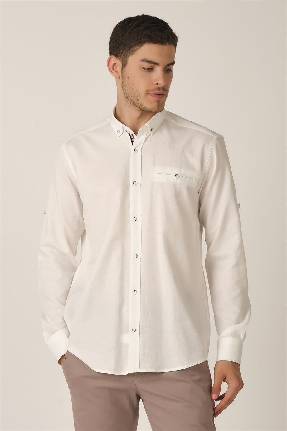 ALEXANDERGARDI KATLANABİLİR KOL REGULAR FİT GÖMLEK (E21-3260)