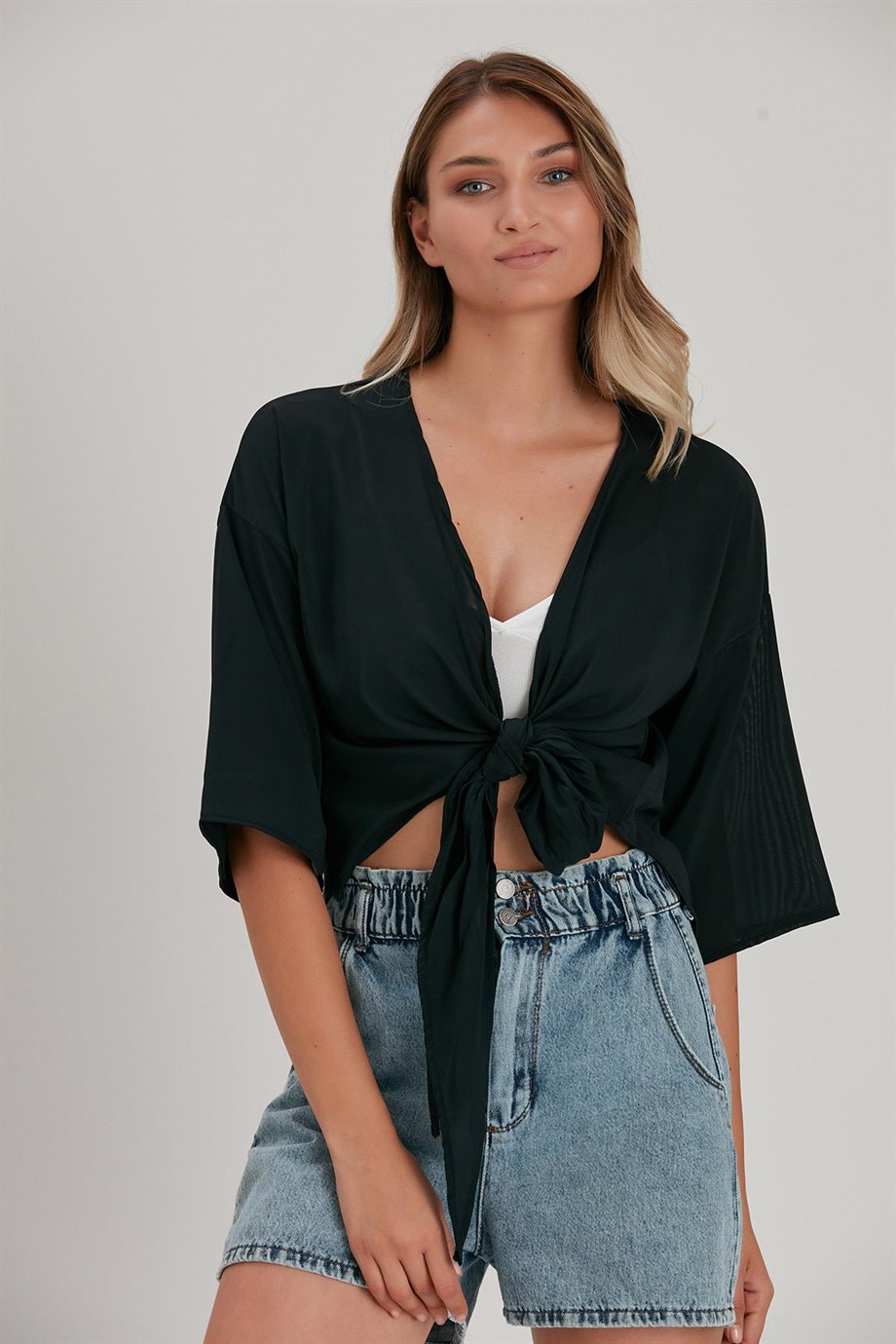ALEXANDERGARDI ÖNÜ BAĞLAMALI BLUZ (B21-30804)
