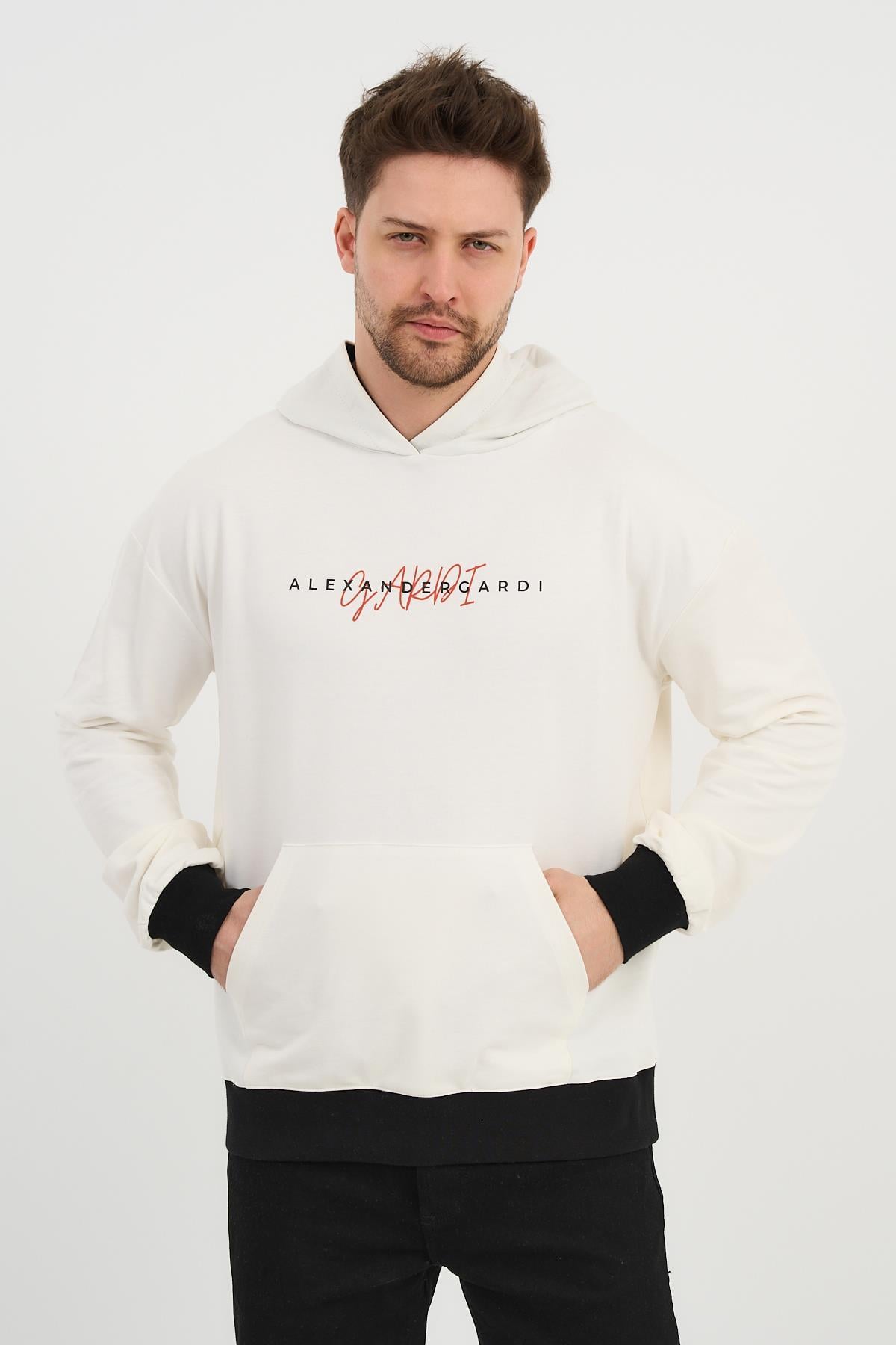 ALEXANDERGARDI Özel Unisex Baskılı Kapüşonlu Kanguru Cepli Sweatshirt (UNX-0017602)