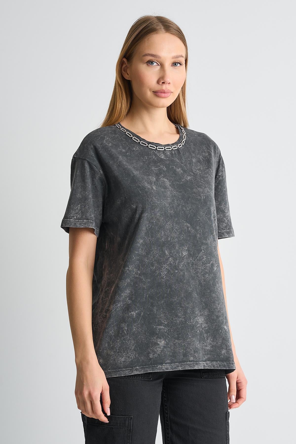ALEXANDERGARDI Yakası Zincir Detaylı Basic T-shirt