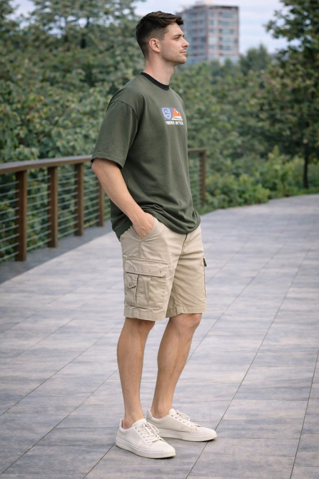 Bisiklet Yaka Baskılı Oversize T-shirt