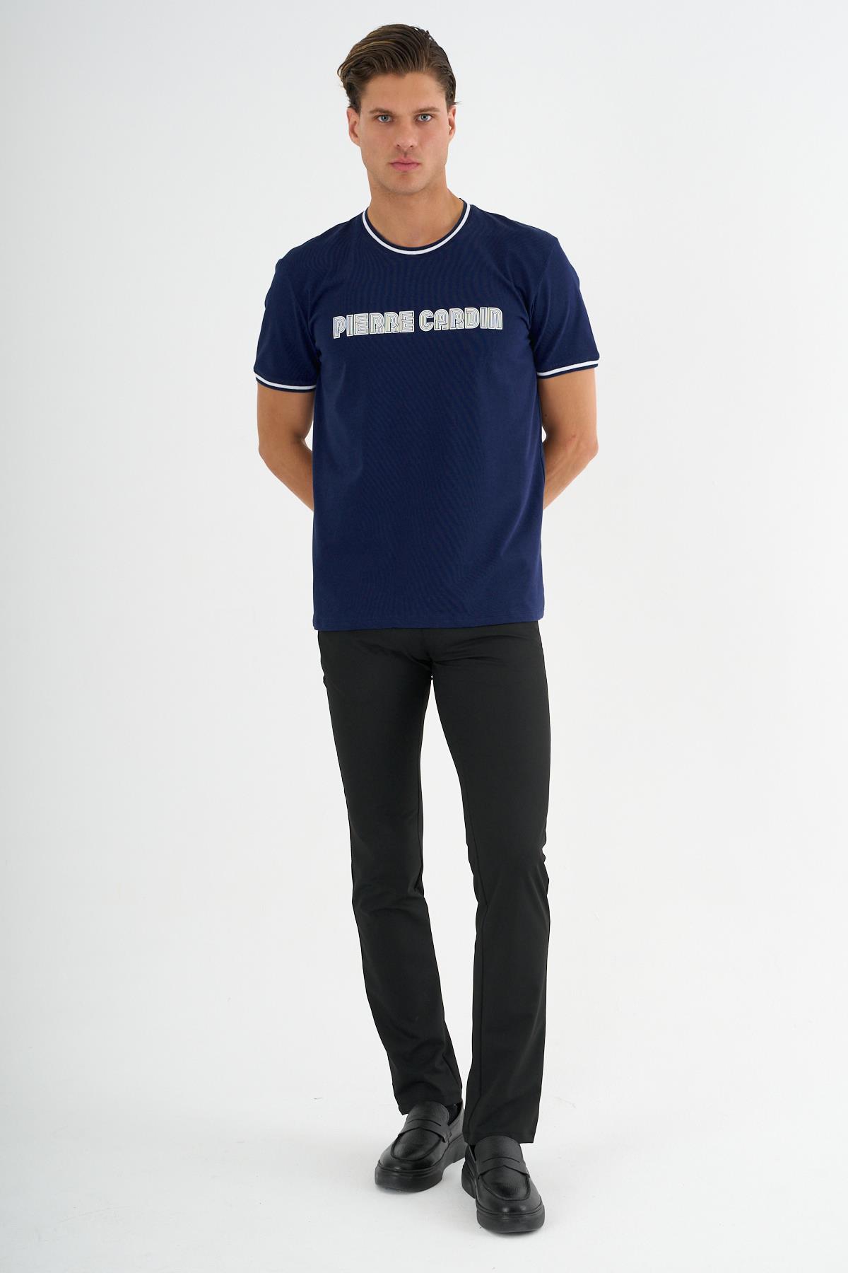 Bisiklet Yaka Baskılı T-Shirt