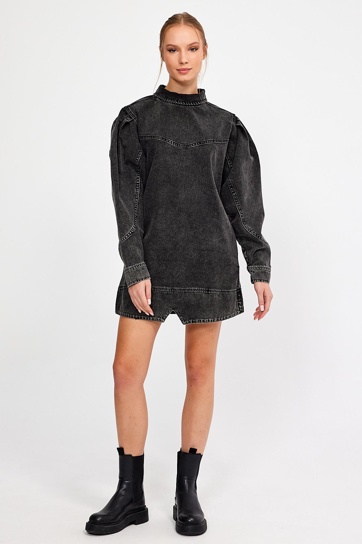 ÖZEL KOLEKSİYON OVERSİZE DENİM ELBİSE (5020)