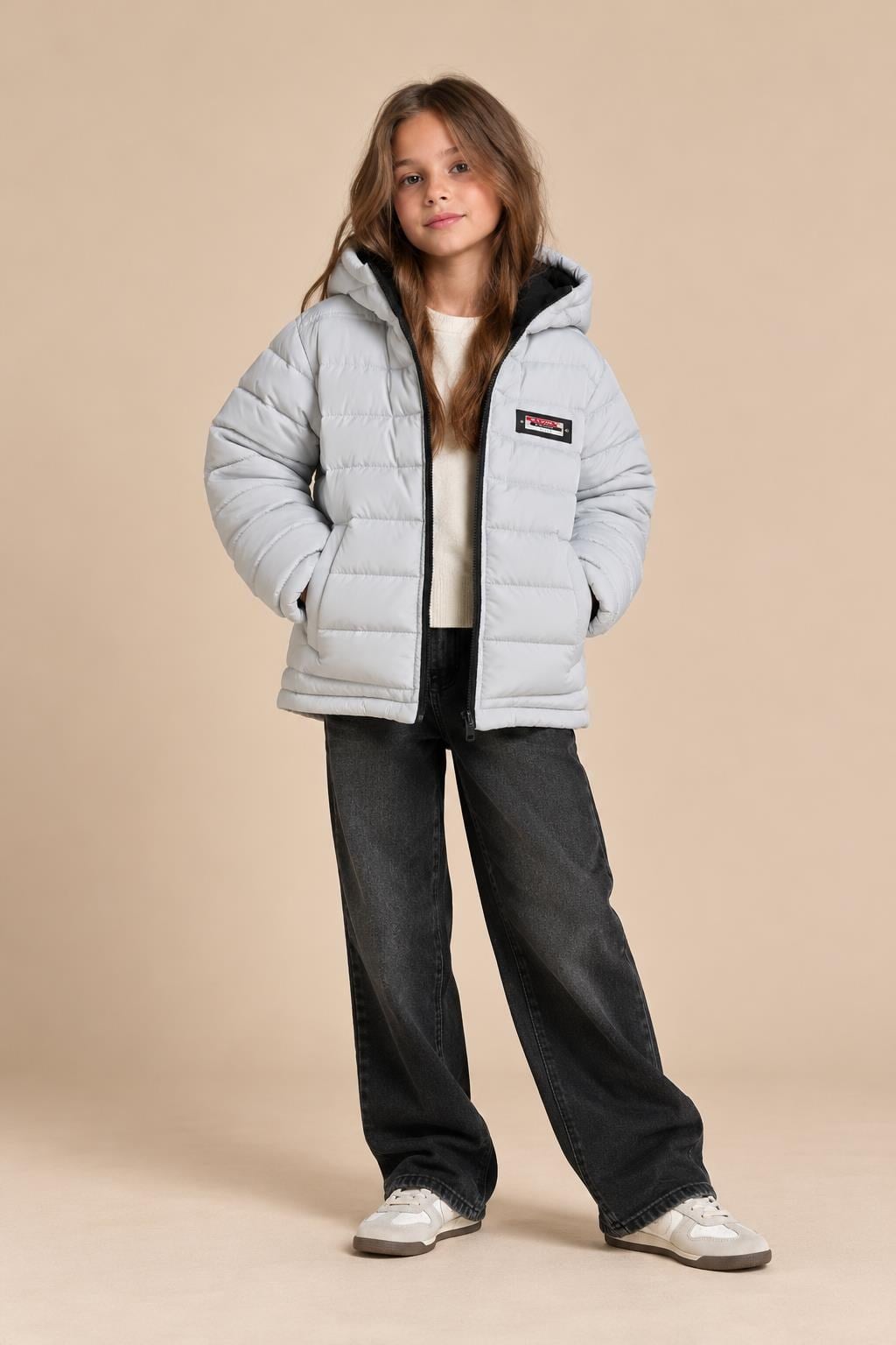Puffer Kapüşonlu Unisex Çocuk Şişme Mont