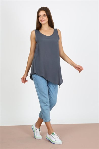 ALEXANDERGARDI KOLSUZ ASİMETRİK BLUZ (B21-35500)