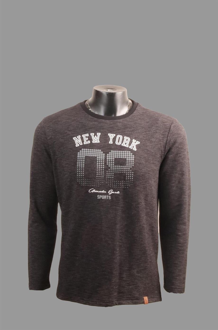 AEXANDERGARDI BASKILI YANI YIRTMAÇLI SWEATSHIRT (E23-75101)
