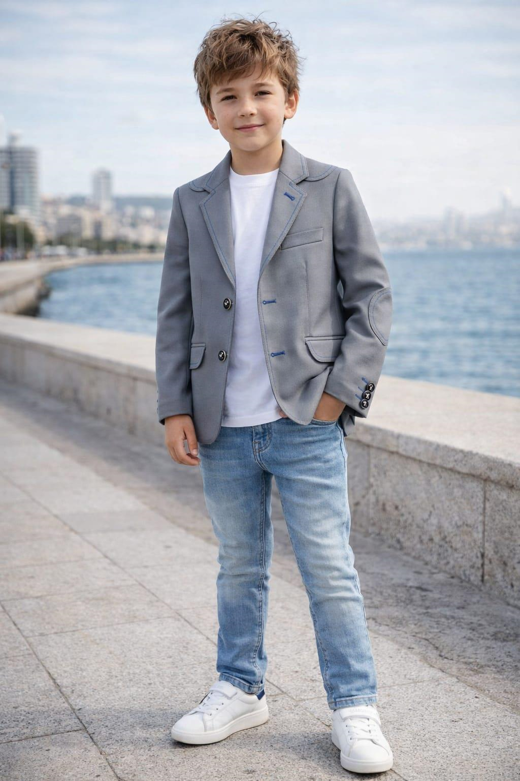 ALEXANDERGARDI 4-12 Yaş Erkek Çocuk Blazer Şık Ceket