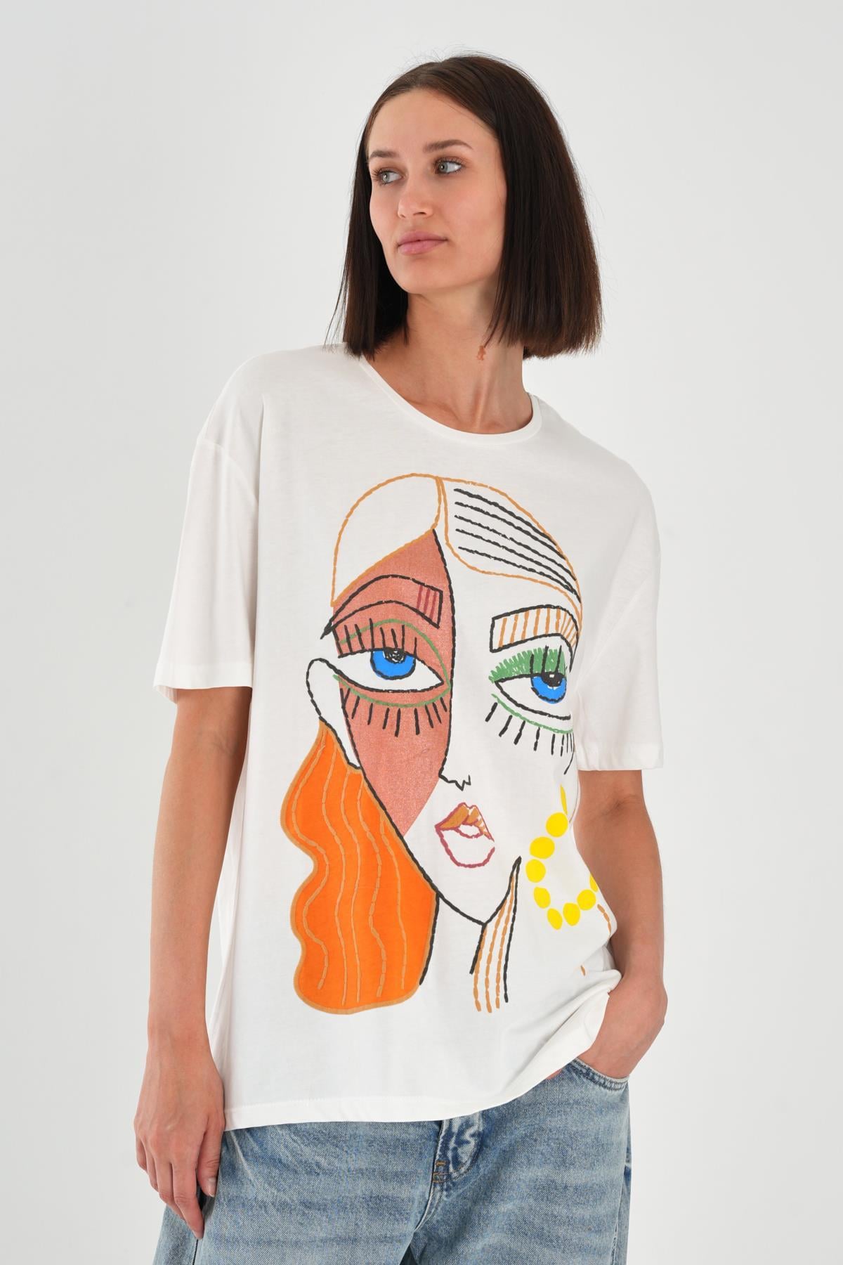 ALEXANDERGARDI Baskılı Basic Kadın T-shirt