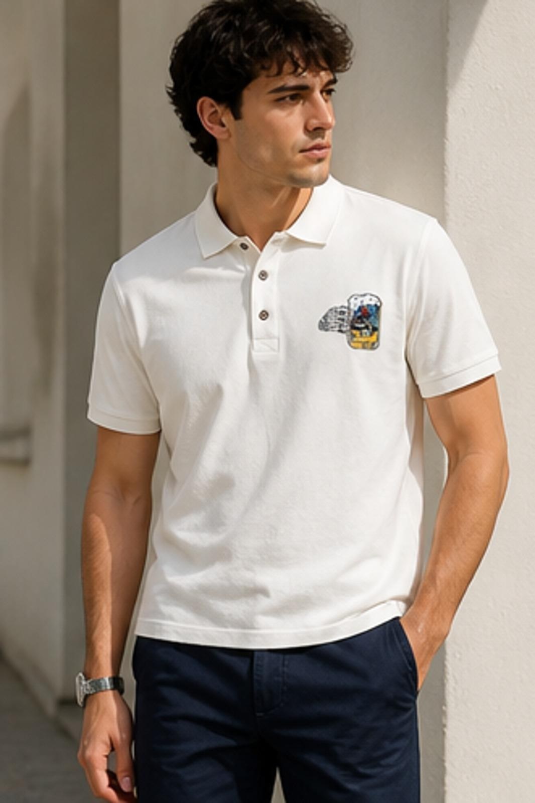 ALEXANDERGARDI Baskılı Polo Yaka T-Shirt