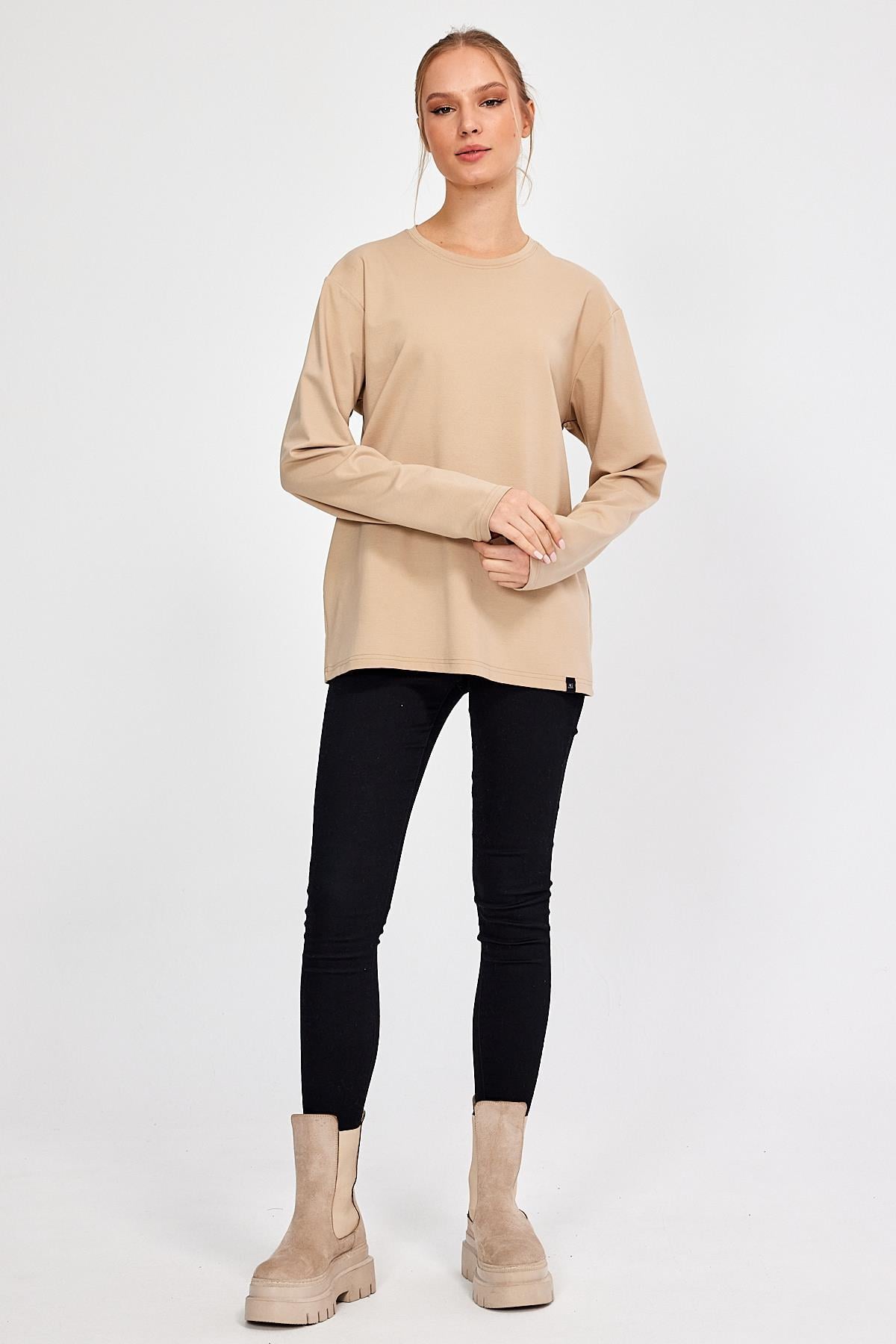 ALEXANDERGARDI BİSİKLET YAKA BASİC OVERSİZE SWEATSHİRT (E23-00160 00)