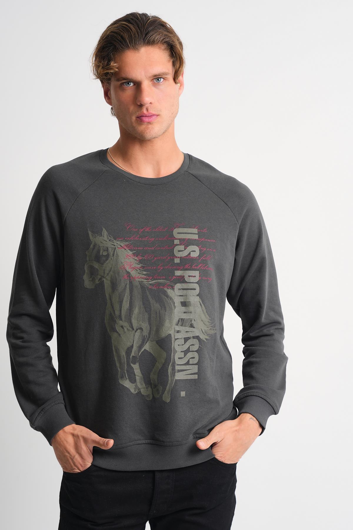 ALEXANDERGARDI Bisiklet Yaka Baskılı Sweatshirt