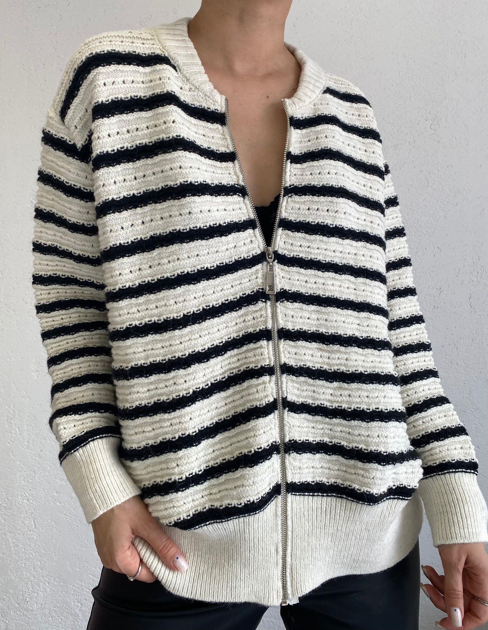 ALEXANDERGARDI ÇİZGİLİ FERMUARLI HIRKA