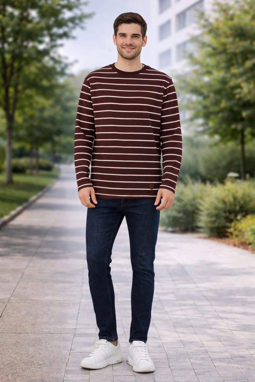 ALEXANDERGARDI ÇİZGİLİ SWEATSHİRT (E22-73201)