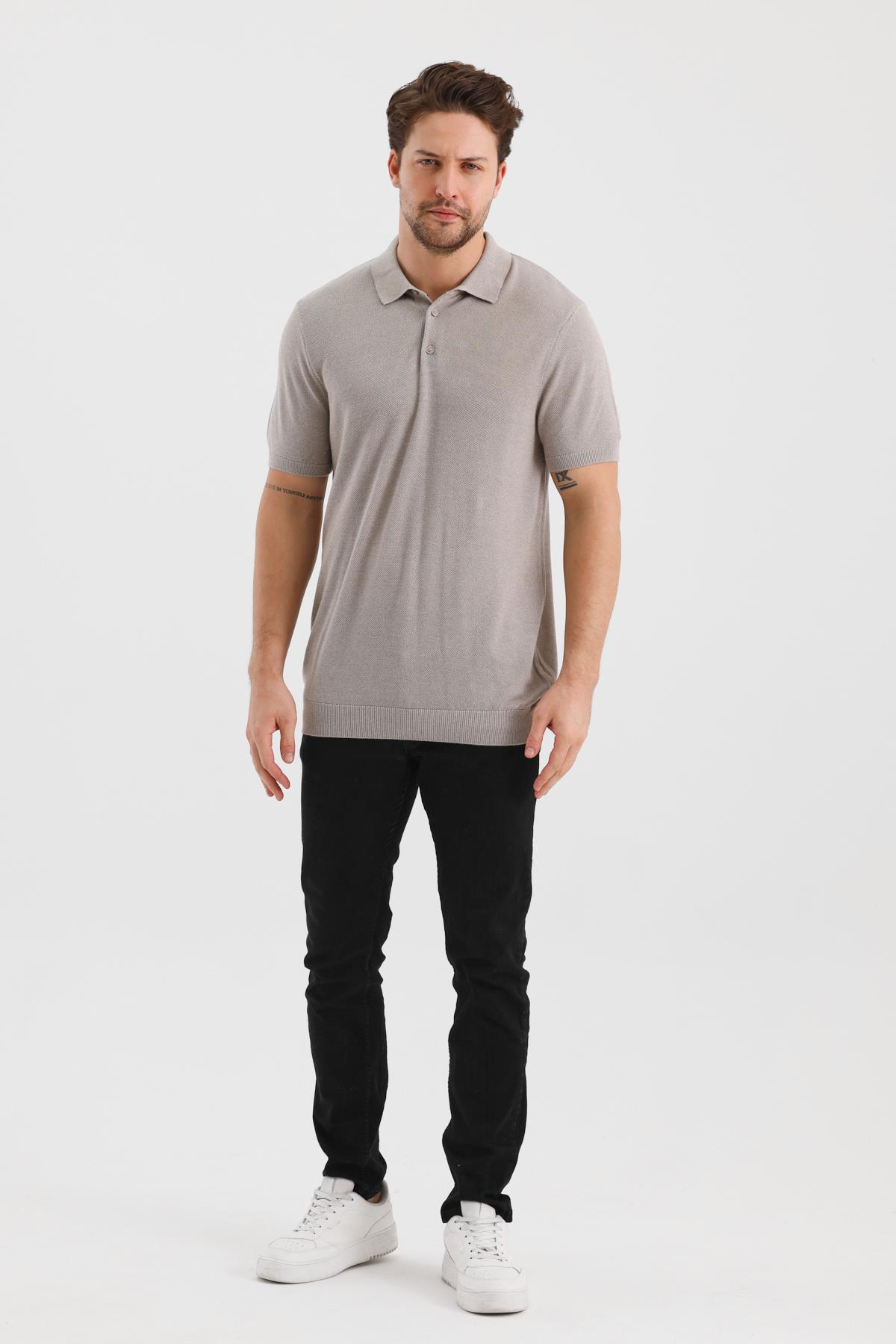 ALEXANDERGARDI DÜĞMELİ POLO YAKA REGULAR FİT T-SHIRT (E24-EZE-26)
