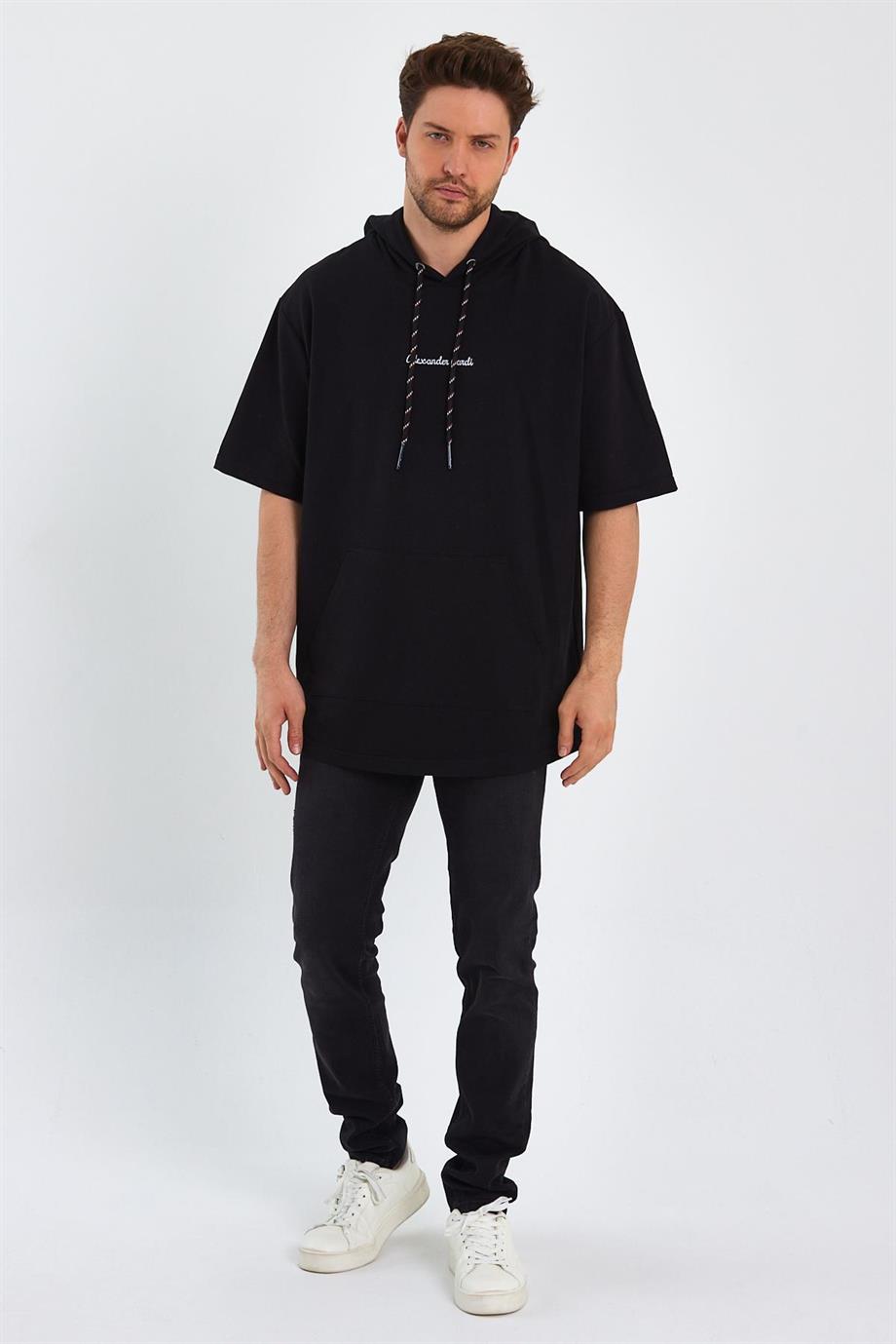 ALEXANDERGARDİ KAPÜŞONLU OVERSİZE T-SHİRT (UN-0098)