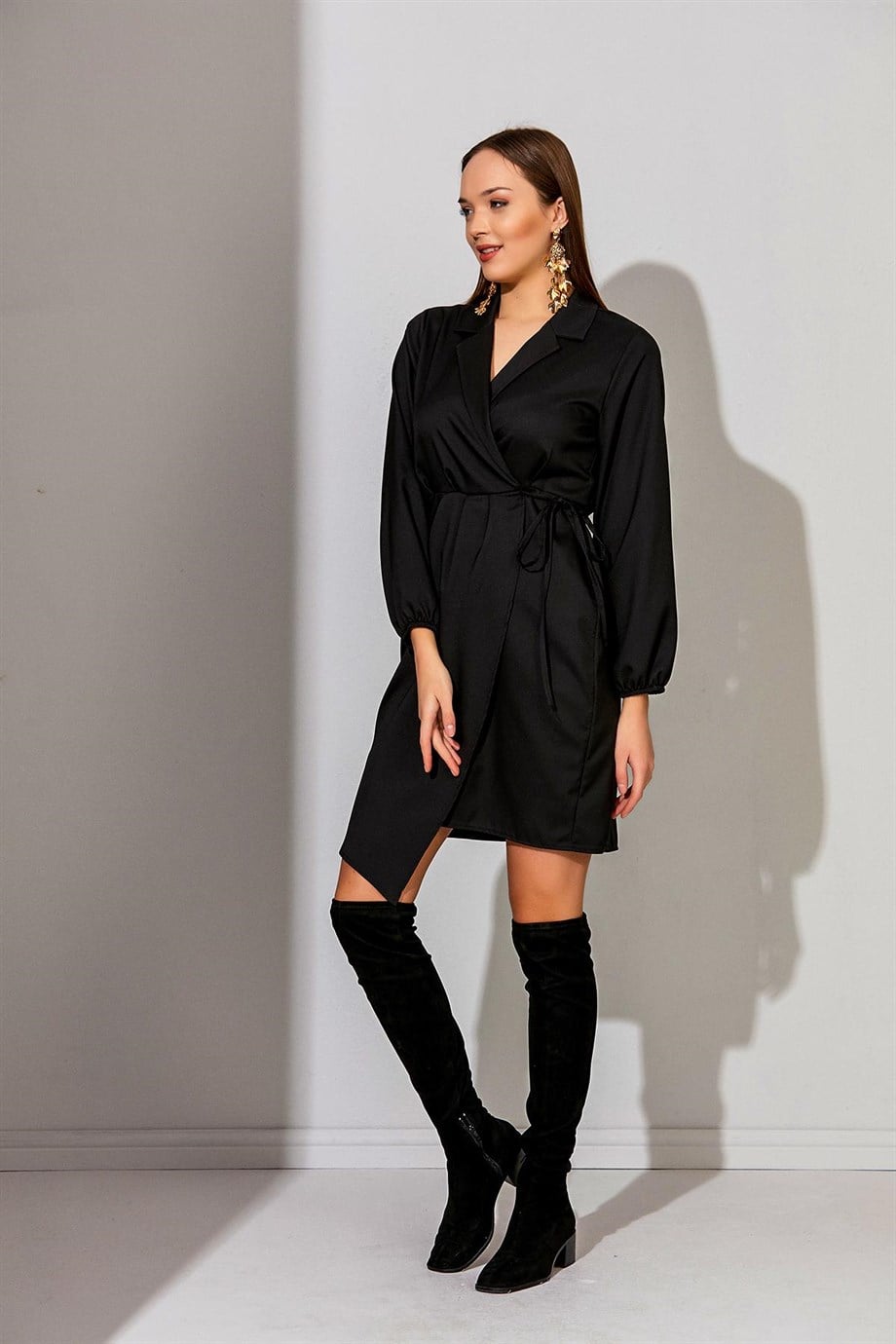 ALEXANDERGARDI KRUVAZE ELBİSE, SİYAH (B21-40302)