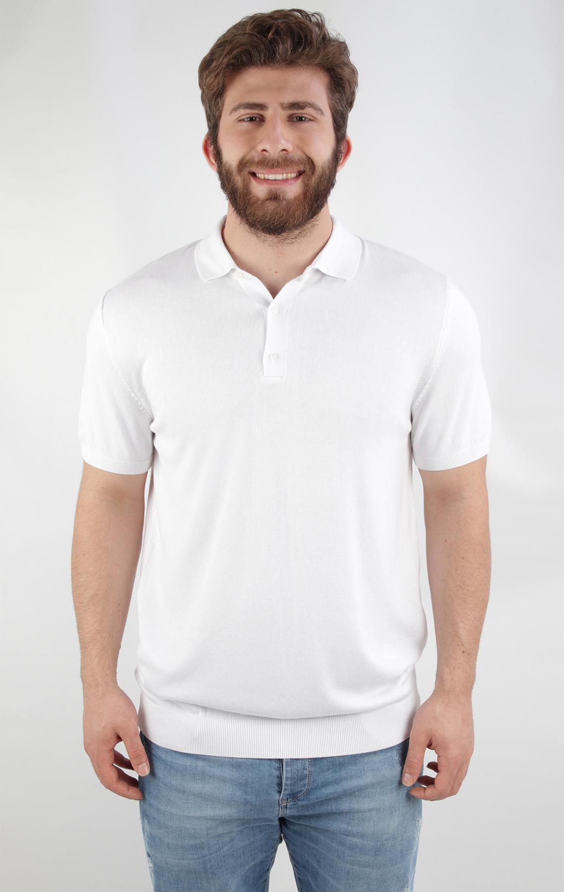 ALEXANDERGARDI Merserize Kumaşlı Trıko Polo Yaka T-shırt, Beyaz (eze Ts Polo 00)