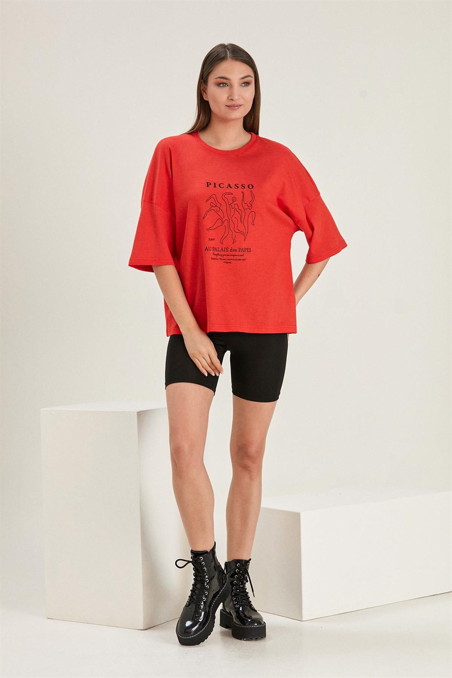 ALEXANDERGARDI OVERSİZE BASKILI T-SHİRT (B22-32000) 