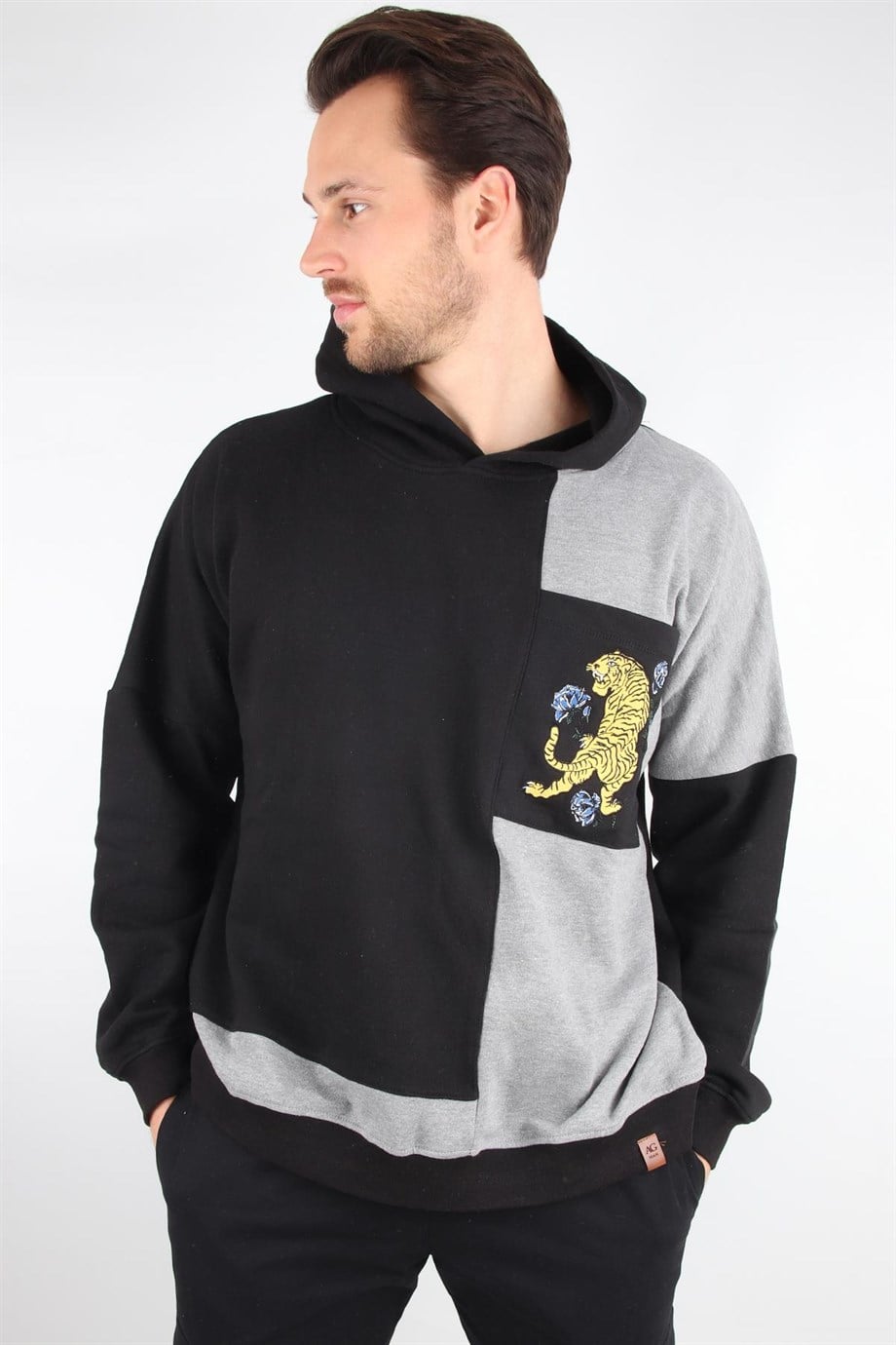 ALEXANDERGARDI OVERSİZE RENK BLOKLU KAPÜŞONLU SWEATSHIRT (E20-152703)