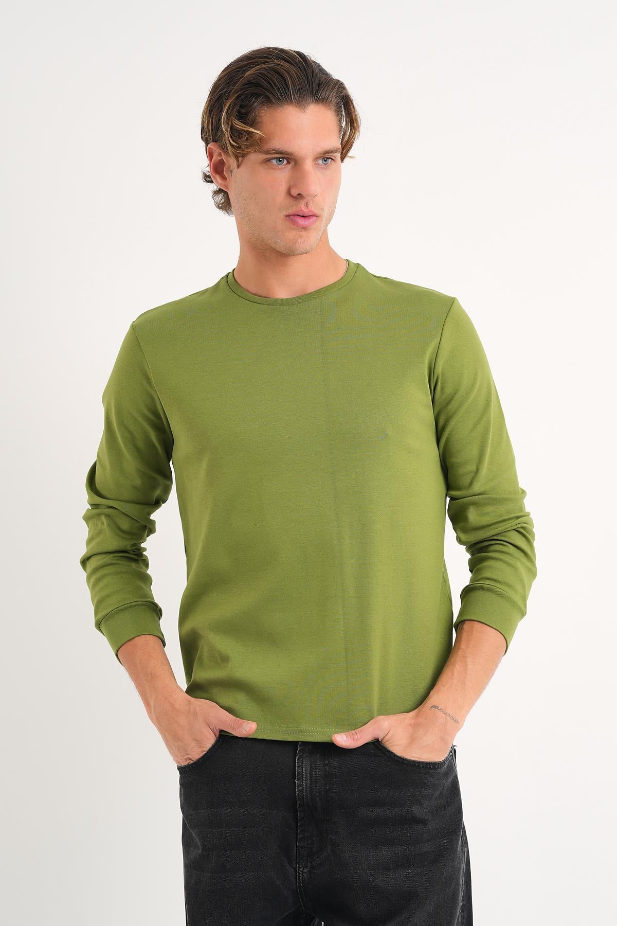 ALEXANDERGARDI Uzun Kollu Bisiklet Yaka Basic Sweatshirt