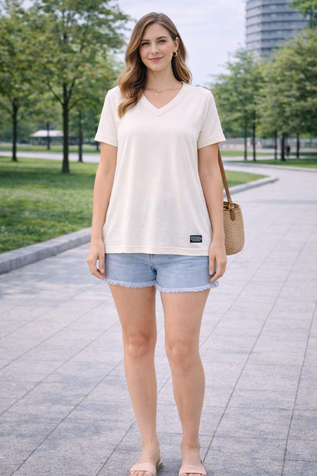 ALEXANDERGARDI V Yaka Basıc T-Shırt