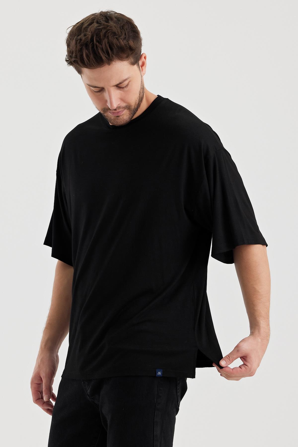 ALEXANDERGARDI YIRTMAÇLI BASİC OVERSİZE T-SHİRT (UN-70418)