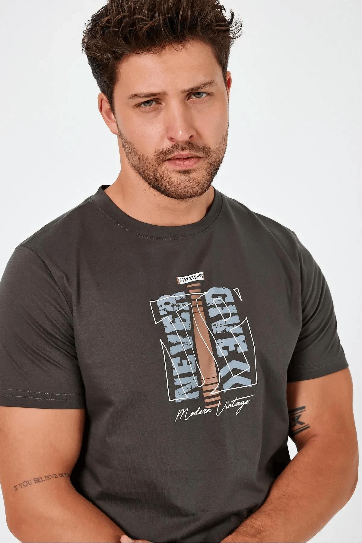 BASKILI REGULAR FİT T-SHİRT (E24-00213)