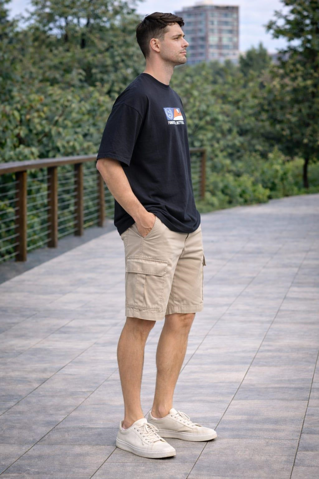 Bisiklet Yaka Baskılı Oversize T-shirt