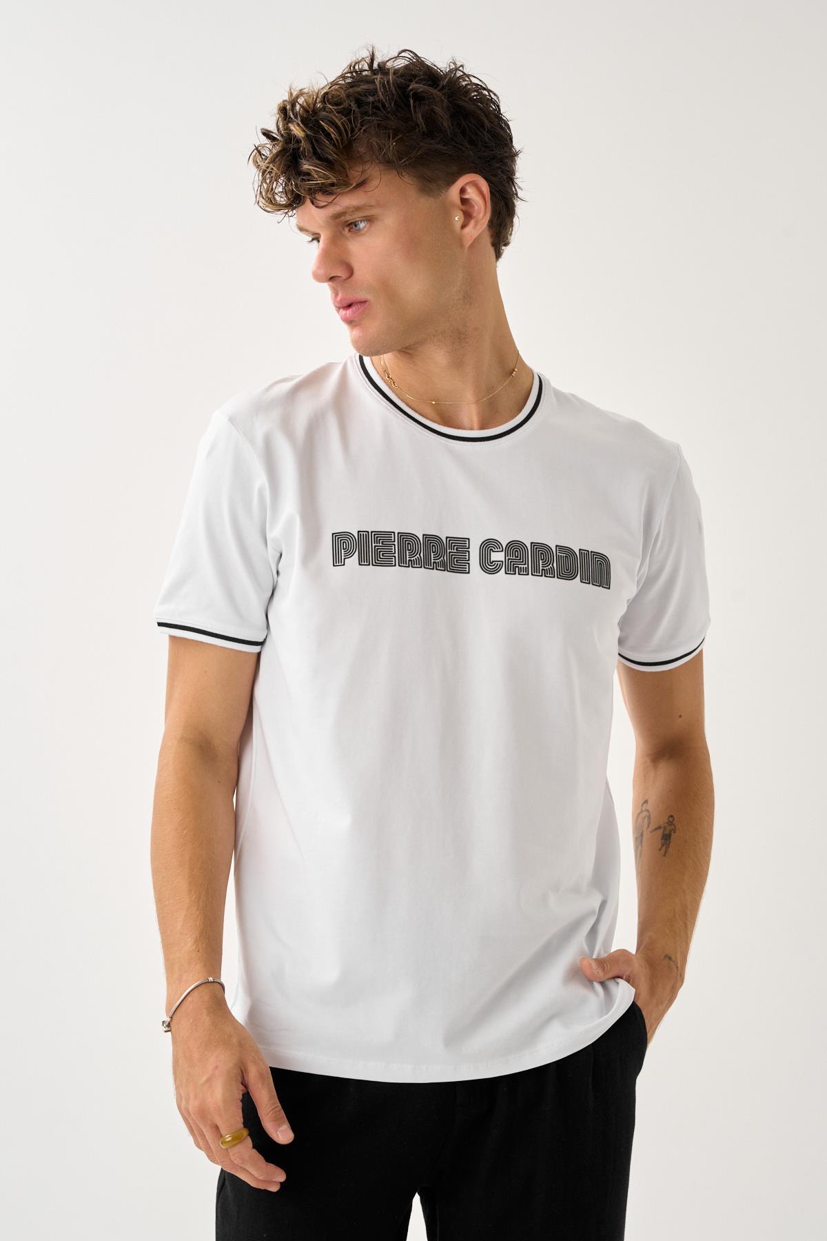 Bisiklet Yaka Baskılı T-Shirt