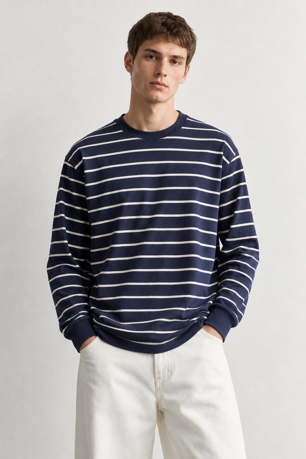 Çizgili Uzun Kollu Sweatshirt