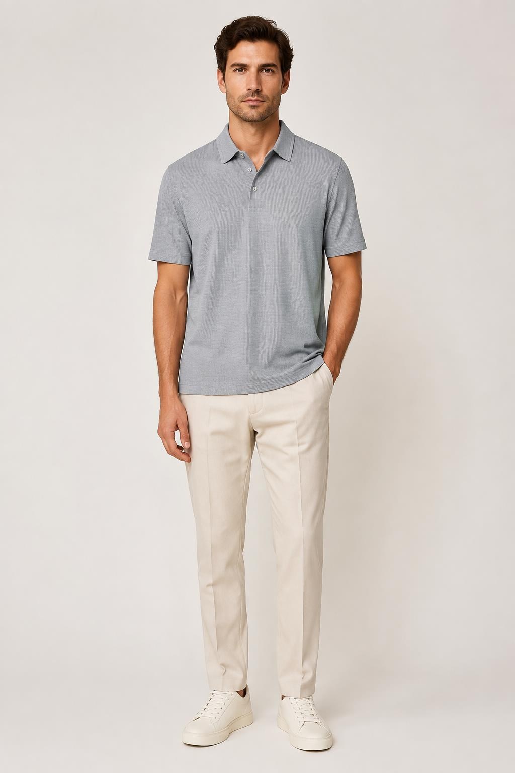 Dokulu Polo Yaka T-Shirt